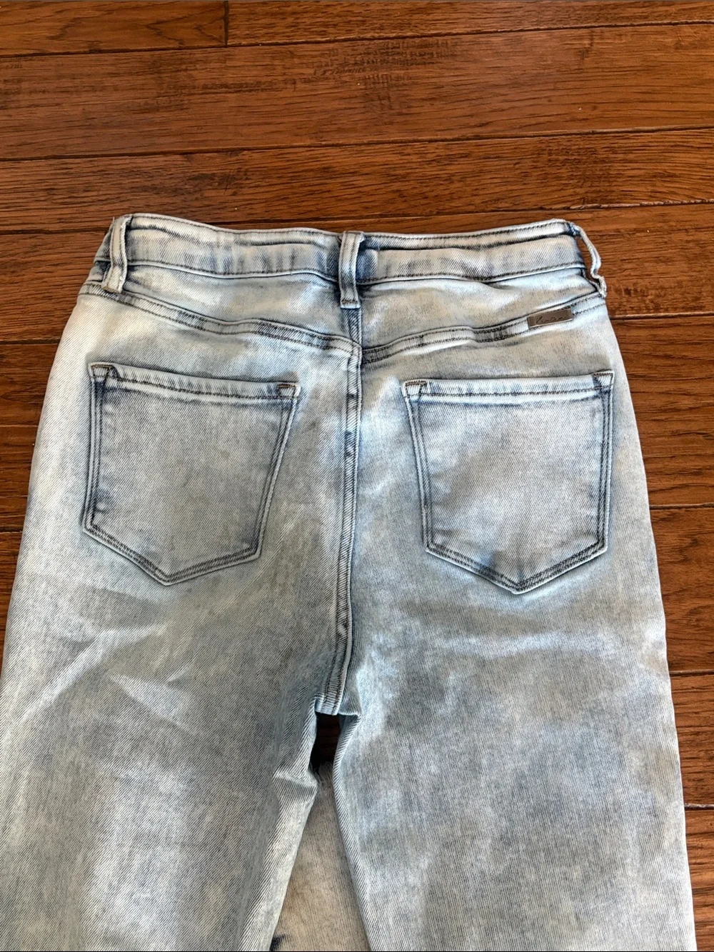 KanCan Light Blue Flare Jeans with Frayed Hem - Picture 7 of 8